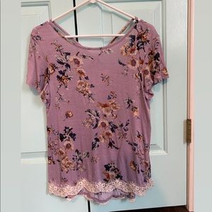 loose fitting floral top with open back